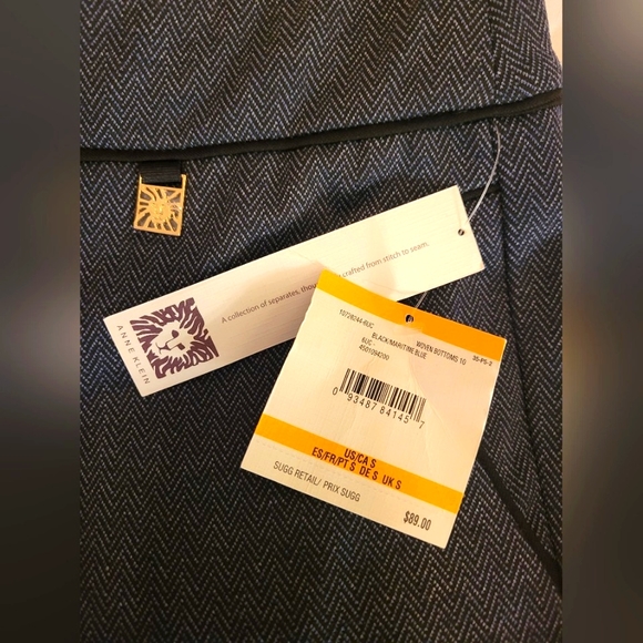 Anne Klein ~ Black/Maritime Blue Boot Leg Pants - Picture 2 of 6